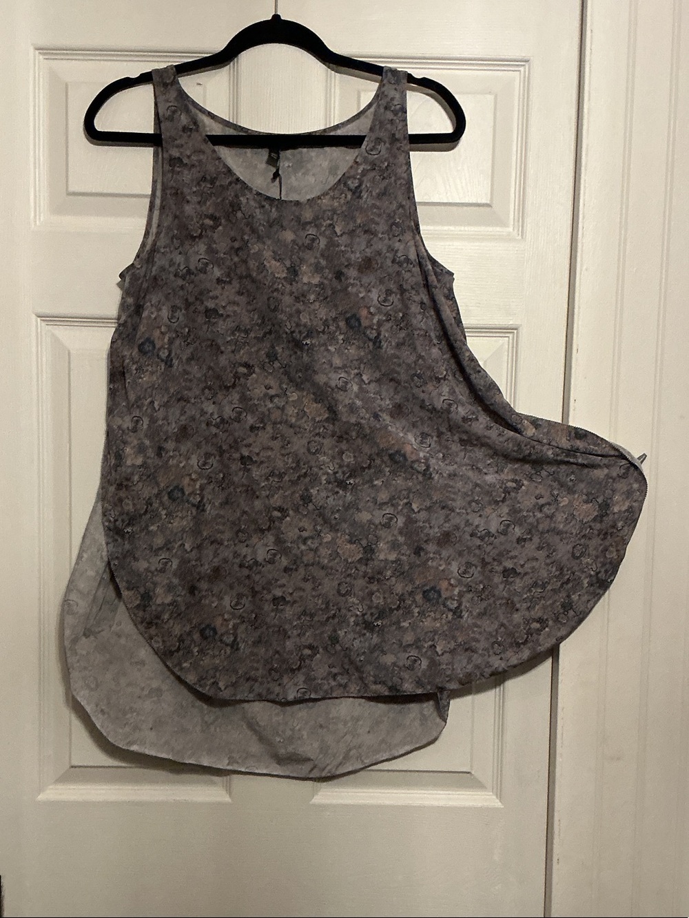 Eileen Fisher Gray Floral Layered Tank